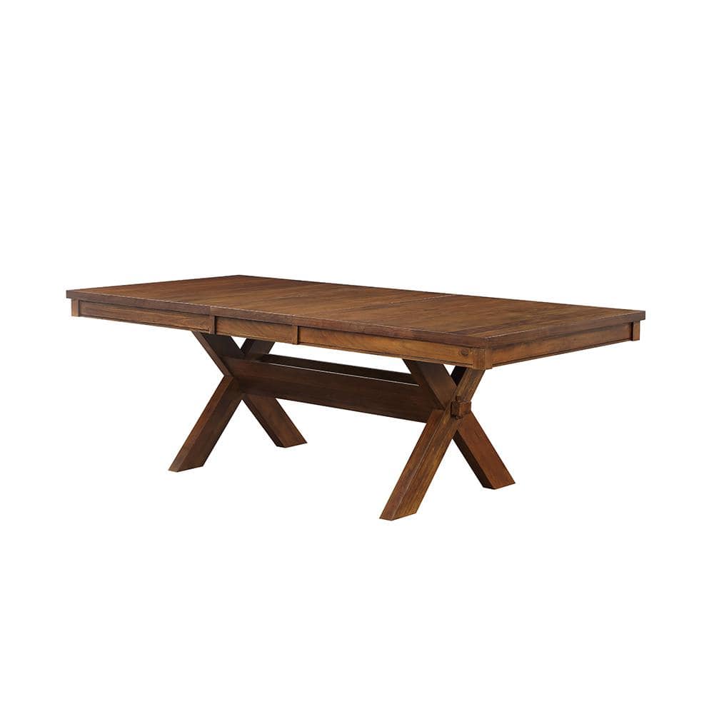 Apollo Walnut Distressed Oak Dining Table with Butterfly Leaf