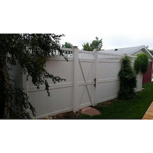 Mason 3.7 ft. W x 6 ft. H White Vinyl Privacy Fence Gate Kit