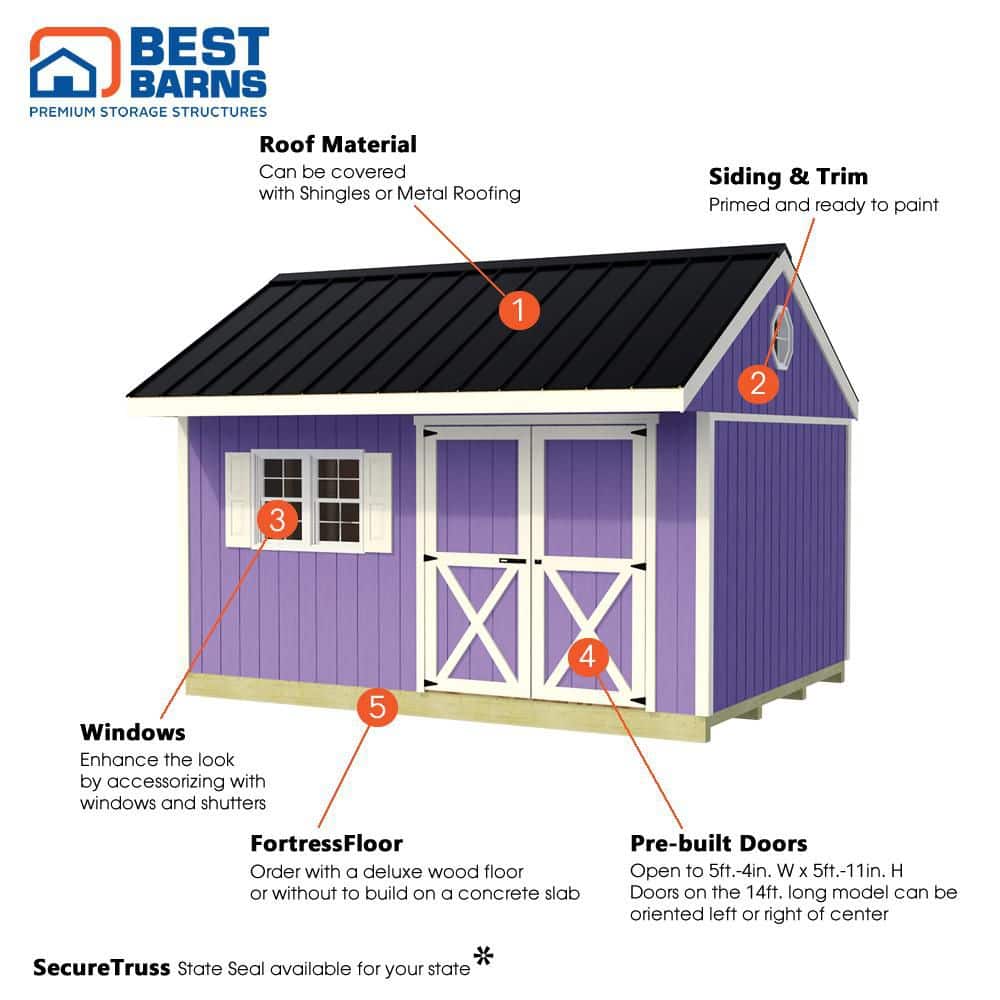 Northwood 10' x 14' Brown Wood Storage Shed Kit with Windows