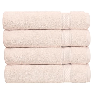 A1HC Bath Towel 500 GSM Duet Technology 100% Cotton Ring Spun Peach Blush 24 in. x 48 in. Quick Dry (Set of 4)