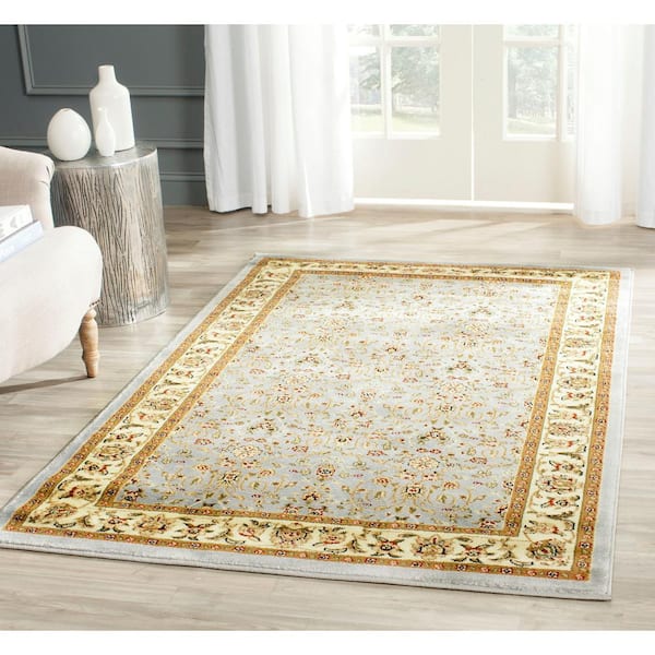 Lyndhurst Light Blue/Ivory Doormat 3 ft. x 5 ft. Border Area Rug