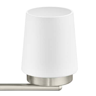 Hampton Bay Jackson Park 22 in. 3-Light Brushed Nickel Integrated LED Bathroom Vanity Light Bar with Frosted Glass SMA030EKTDG18D