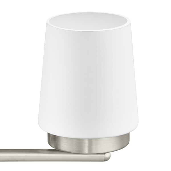 Hampton Bay Jackson Park 22 in. 3-Light Brushed Nickel Integrated LED Bathroom Vanity Light Bar with Frosted Glass