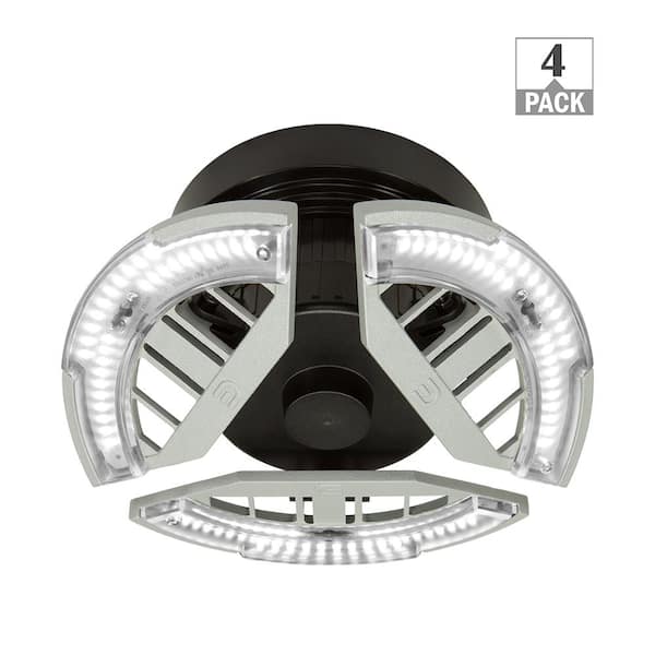Commercial Electric Spin Light 7 in. Three Adjustable Light Heads LED Flush Mount Ceiling Light Screws into Lamp Holder 3500LM 30W (4-Pack)