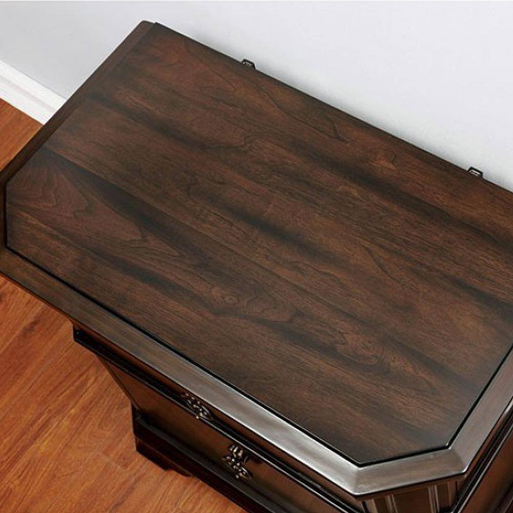 Calliope Classic Espresso 3-Drawer Nightstand with Antique Pulls