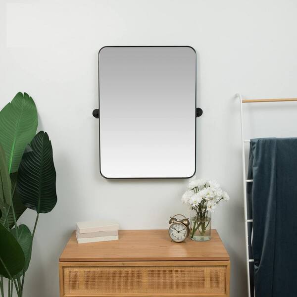 18 in. W x 28 in. H Rectangular Metal Framed Wall Pivot Mirror