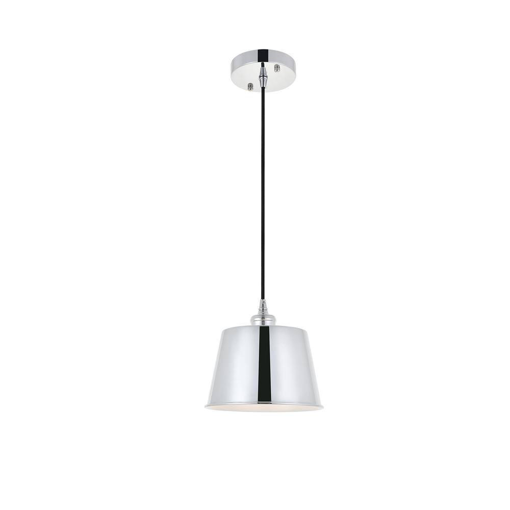 Timeless Home 7.9 in. 1-Light Chrome Pendant Light, Bulbs Not Included
