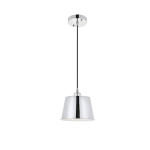 Timeless Home Nathaniel 1-Light Pendant in Chrome with in. W x in. H Shade