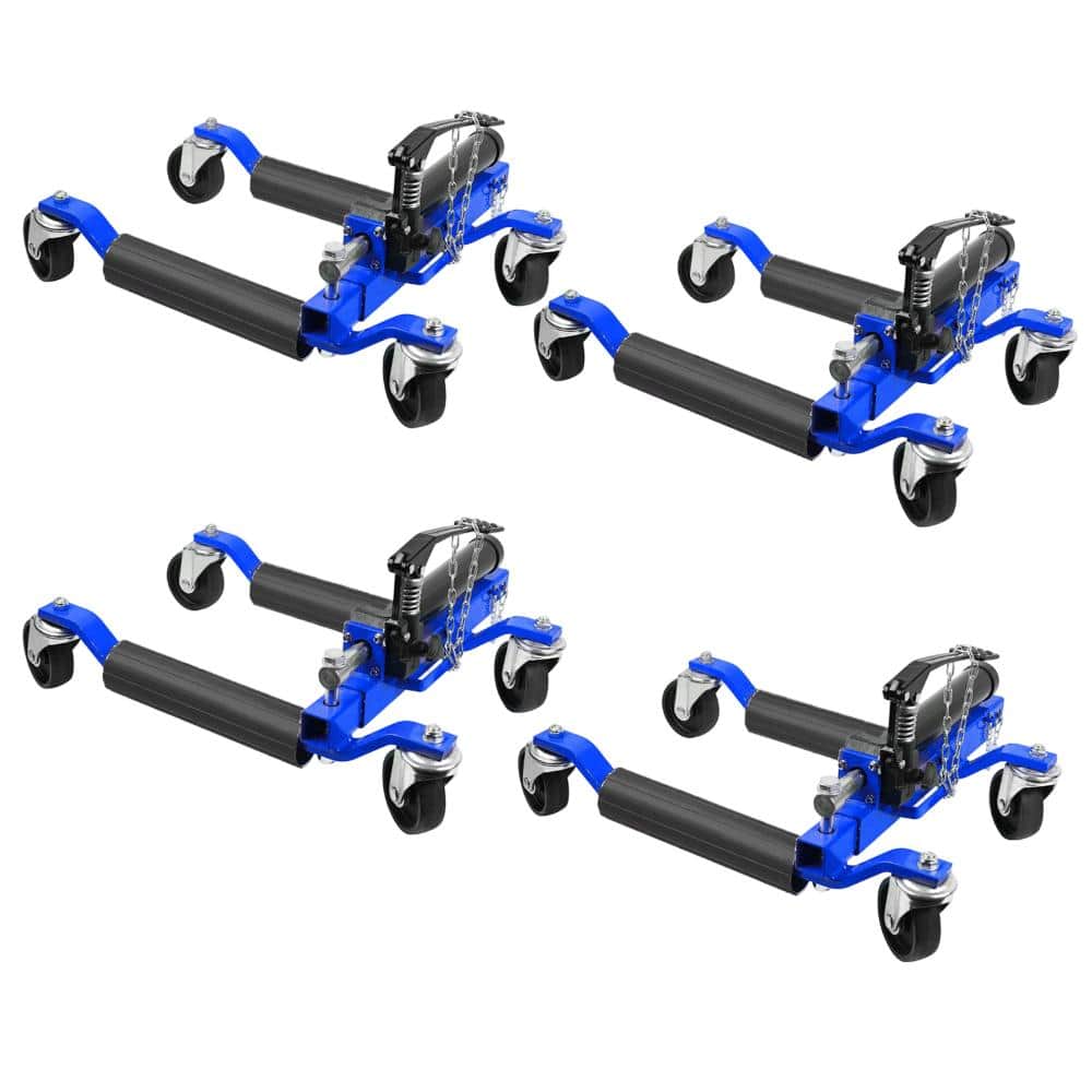 4 Piece Blue Heavy Duty Hydraulic Car Wheel Dolly Set with Ratcheting Foot Pedal for Trucks, RVs, Trailers, Garage price history on PriceWatchPro