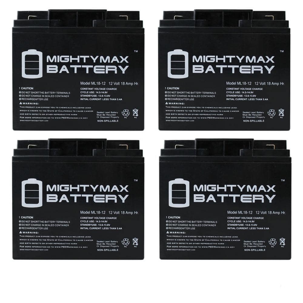 MIGHTY MAX BATTERY ML10-12 - 12V 10AH BP10-12 PWL12V100 A512 10.0SR 10.0S  Replacement Battery - 3 Pack MAX3430805 - The Home Depot