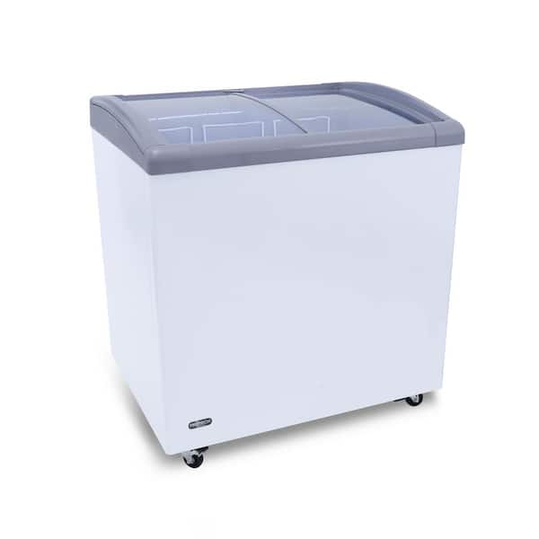 30.5 in. 4 cu. ft. Manual Defrost PROTECH Commercial Ice Cream Chest Freezer with Curved Top Display and Lock in White