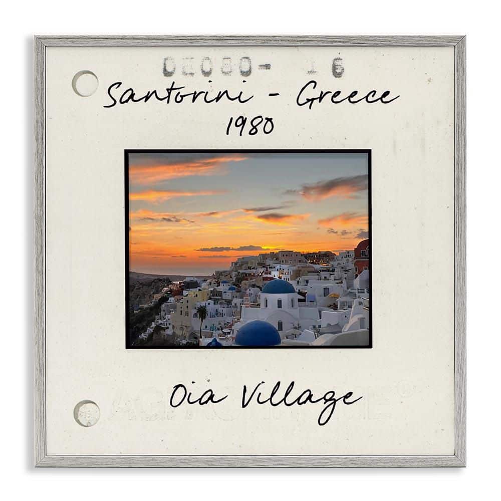 Greece Travel City View by Val Rhodes Gray Framed Architecture Giclee Art Print 17 in. x 17 in. price history on PriceWatchPro