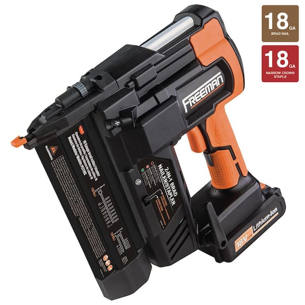 Freeman 18-Volt 2-In-1 18-Gauge Cordless Nailer and Stapler with Lithium-Ion Batteries