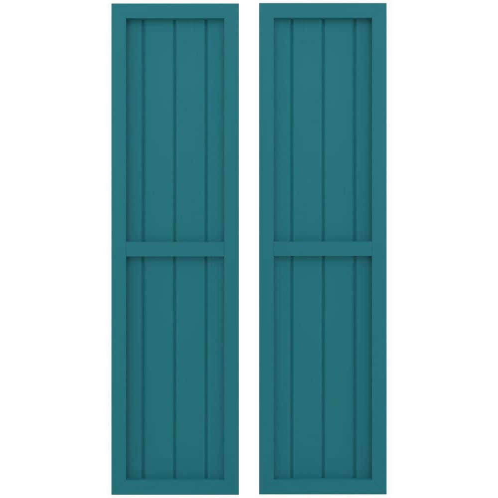 14 in. W x 83 in. H Americraft 4-Board Exterior Real Wood 2 Equal Panel Framed Board and Batten Shutters in Antigua price history on PriceWatchPro