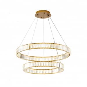 Ottilie 1-Light dimmable Integrated LED Gold Crystal Circle Chandelier for Living Room