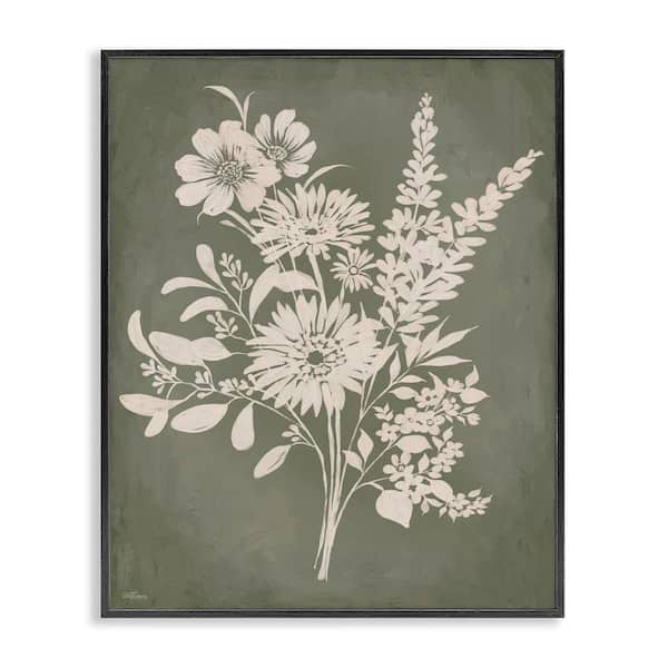 Bunches of Wildflower Herbs by Cat Thurman Designs Black Framed Nature Giclee Art Print 20 in. x 16 in.