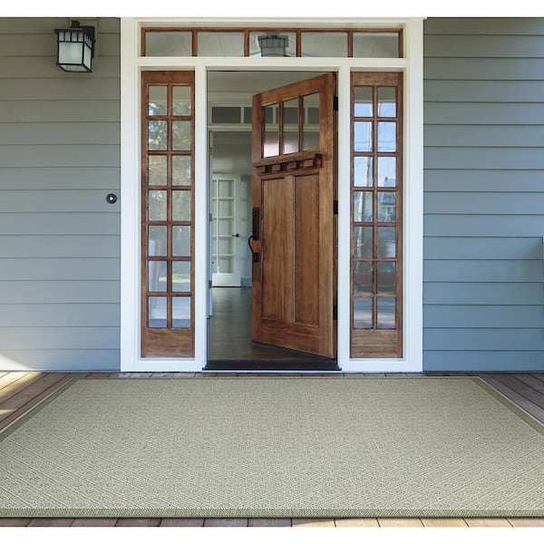 Monaco Sea Pier Sand-Sea Mist 2 ft. x 8 ft. Indoor/Outdoor Runner Rug