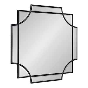 Medium Square Black Beveled Glass Classic Mirror (24 in. H x 24 in. W)