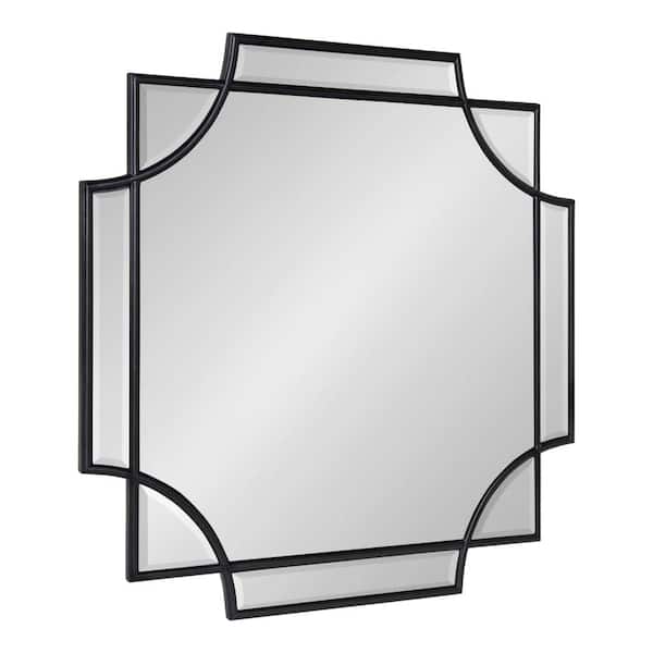 Kate and Laurel Medium Square Black Beveled Glass Classic Mirror (24 in. H x 24 in. W)