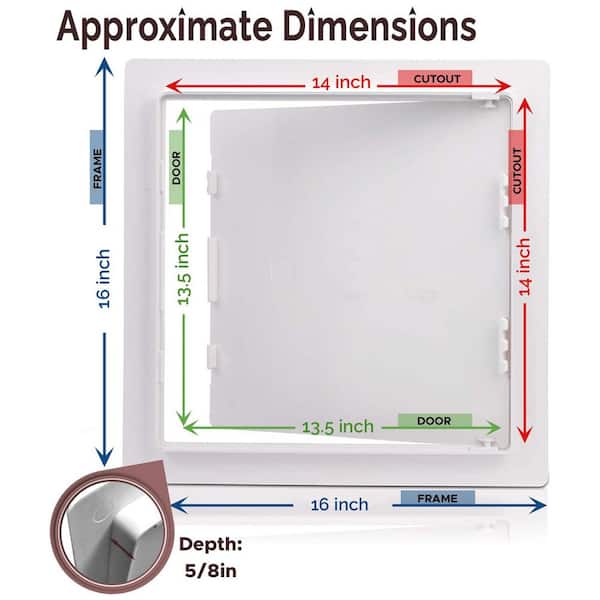 14 in. x 14 in. Plastic Drywall Access Panel, White