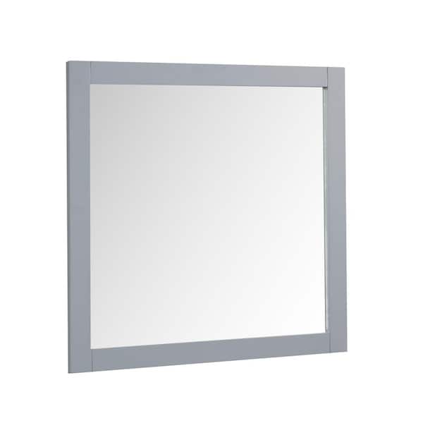 HOMEVY STUDIO Galsaky 34 in. W x 32 in. H Rectangular Framed Surface-Mount Bathroom Vanity Mirror in Empire Gray