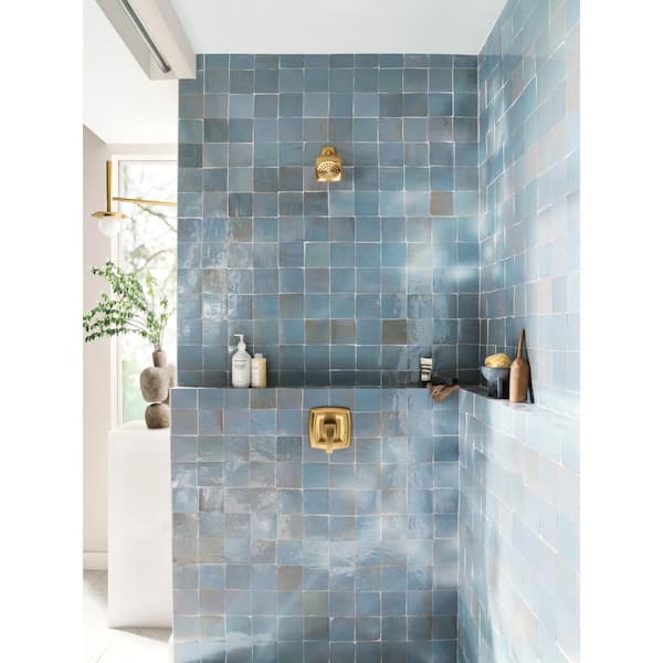 Voss Posi-Temp Single-Handle 1-Spray Shower Faucet Trim Kit in Brushed Gold (Valve Not Included)