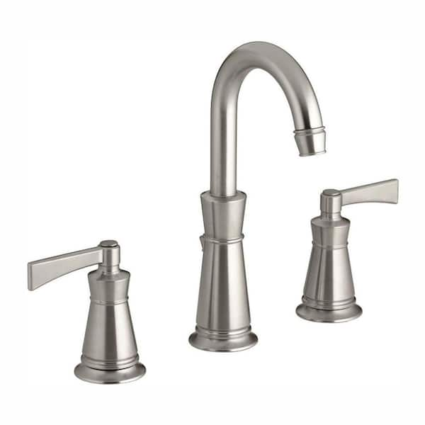 KOHLER Archer 8 in. Widespread 2-Handle Mid-Arc Water-Saving Bathroom Faucet in Vibrant Brushed Nickel