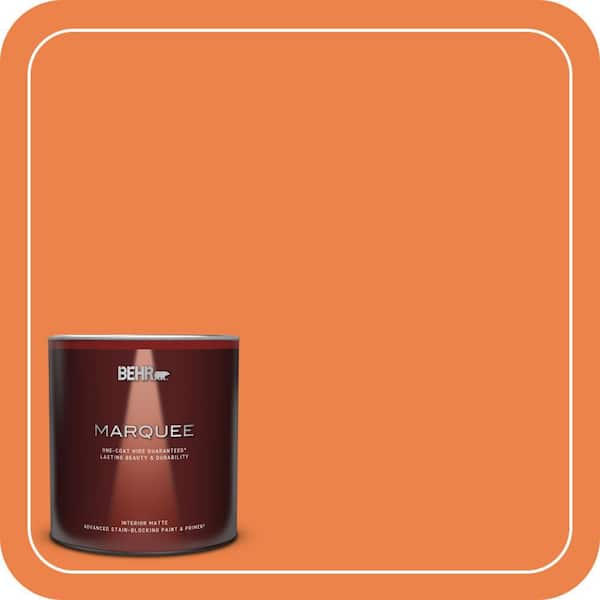 BEHR MARQUEE 1 qt. #240B-6 Orange Zest Matte Interior Paint & Primer