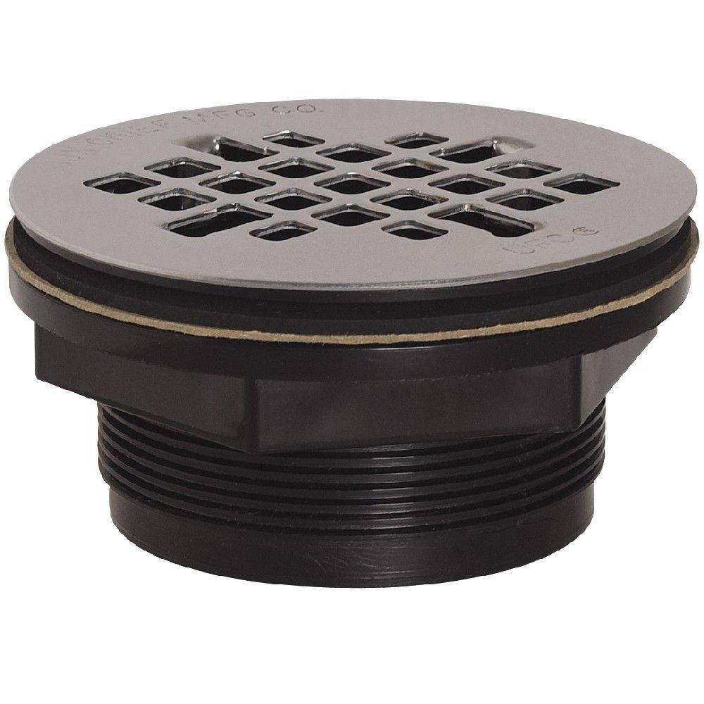 2 in. Black ABS Shower Drain with Strainer
