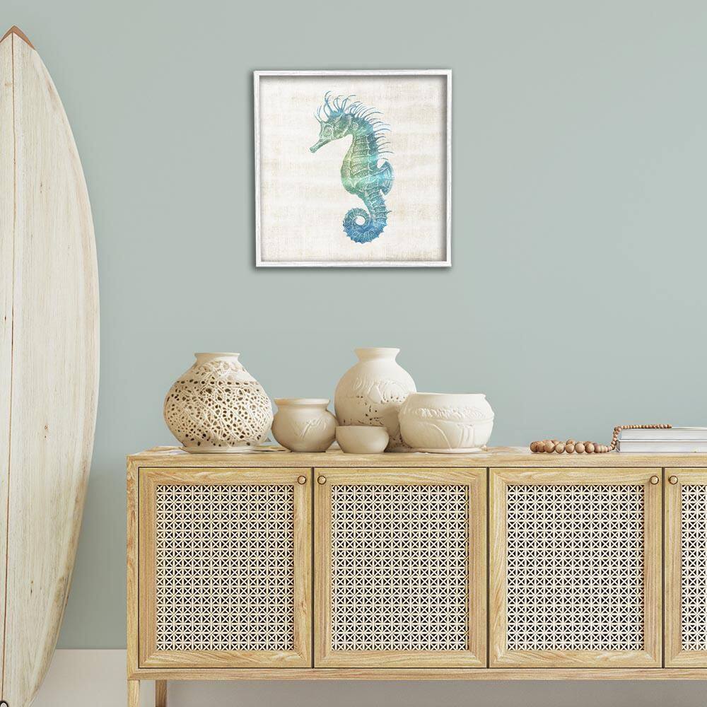 Ombre Seahorse Expression by Susan Arnot White Framed Animal Giclee Art Print 24 in. x 24 in. price history on PriceWatchPro