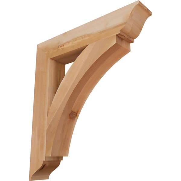 Ekena Millwork 5.5 in. x 38 in. x 34 in. Western Red Cedar Thorton Traditional Smooth Bracket