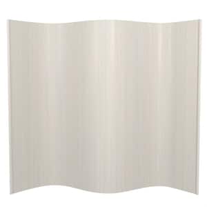 6 ft. Tall Bamboo Wave Screen - Rustic White