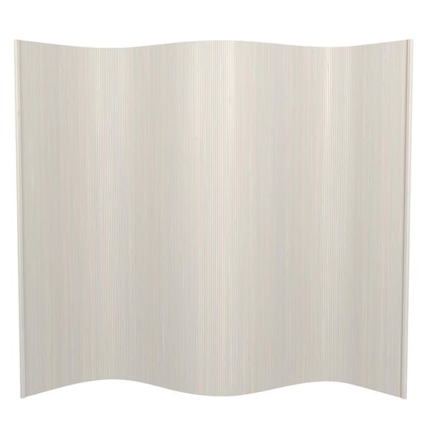 6 ft. Tall Bamboo Wave Screen - Rustic White