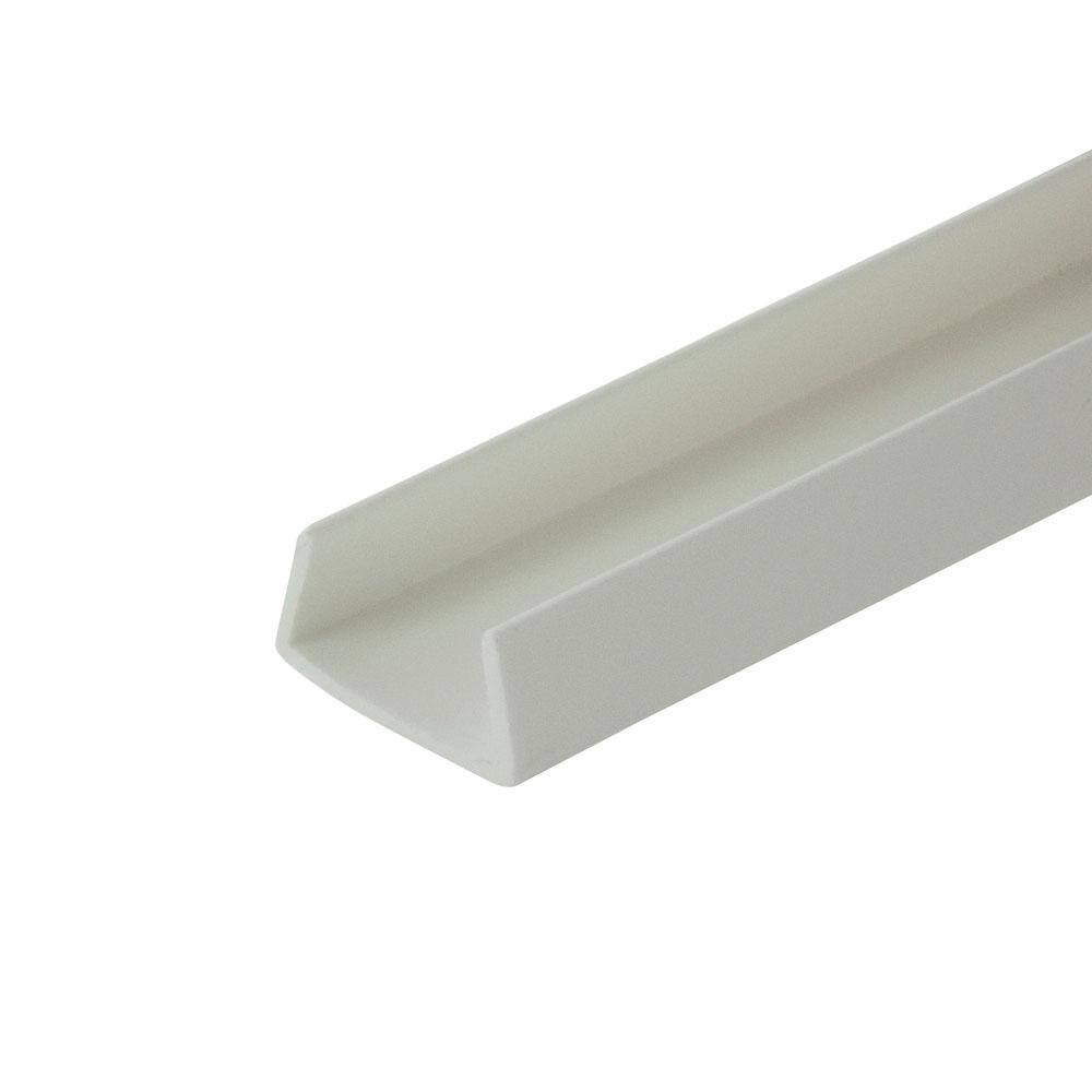 5/8 in. D x 5/8 in. W x 48 in. L White Styrene Plastic U-Channel Moulding F