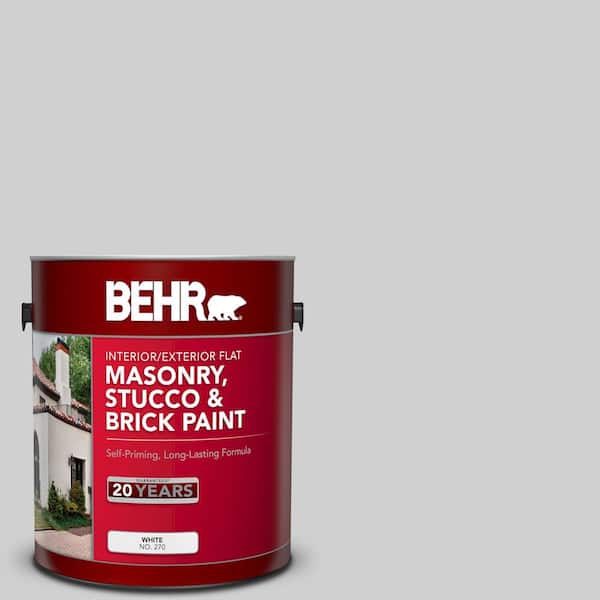 1 gal. #N520-1 White Metal Flat Interior/Exterior Masonry, Stucco and Brick Paint