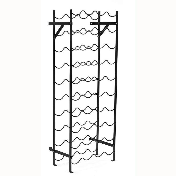 Adrinfly Stylish 40-Bottle Black Metal Tabletop Wine Rack