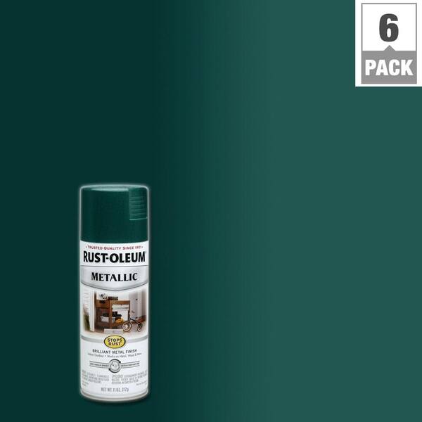Rust-Oleum Stops Rust 11 oz. Metallic Racing Green Protective Spray Paint (6-Pack)