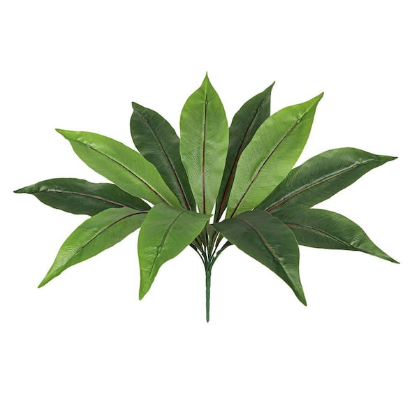 17 in. Artificial Birds Nest Fern Leaf Stem Plant Greenery Foliage Bush (Set of 2)