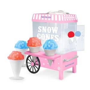 160 oz. Pink Snow Cone Machine with 2 Cones and Ice Scoop