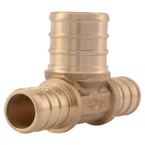 1/2 in. x 1/2 in. x 3/4 in. PEX Barb Brass Bullnose Tee Fitting (Bag of 25)