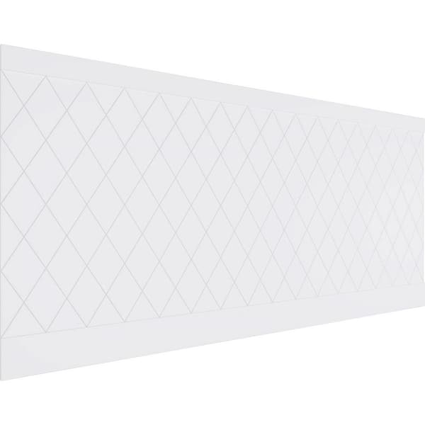 Ekena Millwork 44 in. H x 94-1/2 in. W 28.92 sq. ft. Checkerboard PVC Wainscot Paneling Kit