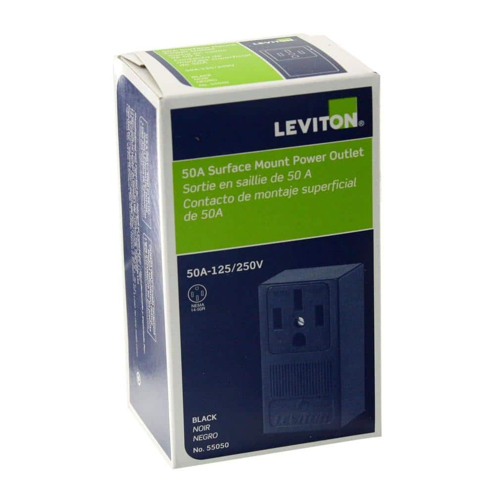 Leviton Black Thermoplastic 50 Amp Surface Mount Outlet