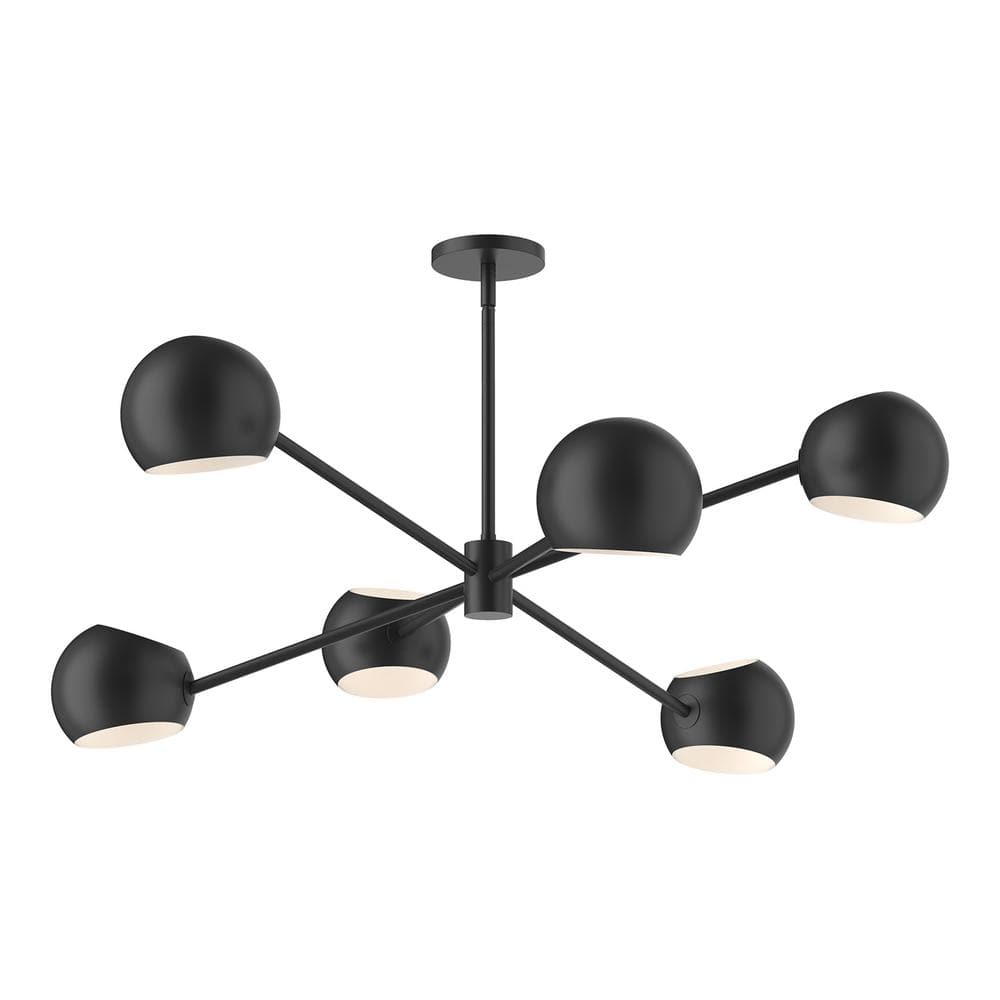 Willow 37 in. 6 Light 60-Watt Matte Black Chandelier price history on PriceWatchPro