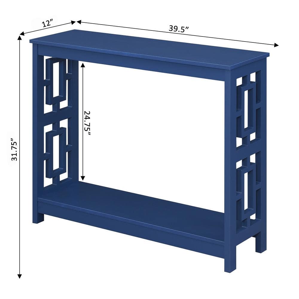 Cobalt Blue MDF Console Table with Storage Shelf