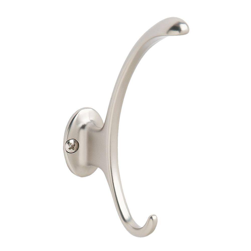 Amerock 25 lb. Brushed Nickel Double Contemporary Hook H55472S