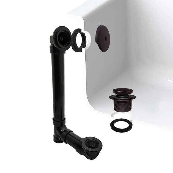 1-1/2 in. x 12 in. Bath Waste & Overflow with One-Hole Faceplate and Tip-Toe Drain - Sch. 40 ABS, Oil Rubbed Bronze