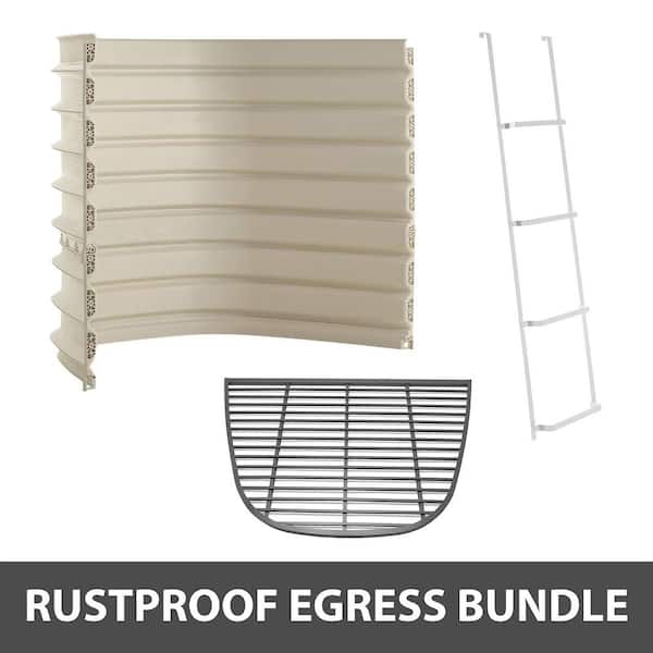 Rockwell Denali 70 in. x 39 in. x 60 in. Composite Window Well with Aluminum Bar Grate and Ladder