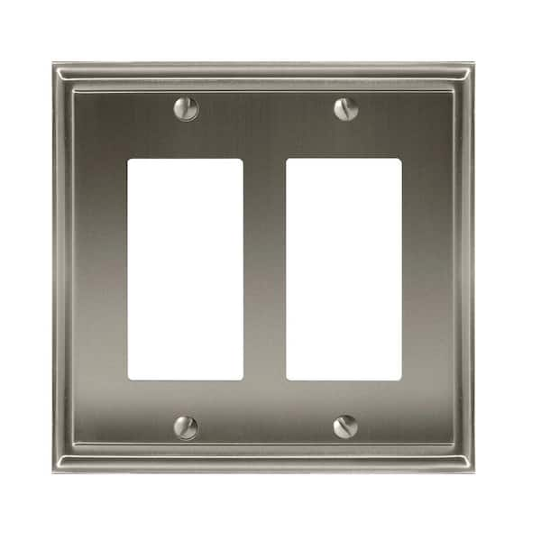 Amerock Nickel 2-Gang Decorator/Rocker Wall Plate (1-Pack)