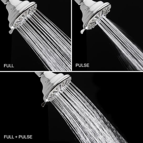 Glacier Bay 3-Spray Patterns with 1.8 GPM 5.4 in Wall Mount Fixed Shower  Head with Adjustable Shower Arm in Chrome 3075-512-WS1 - The Home Depot