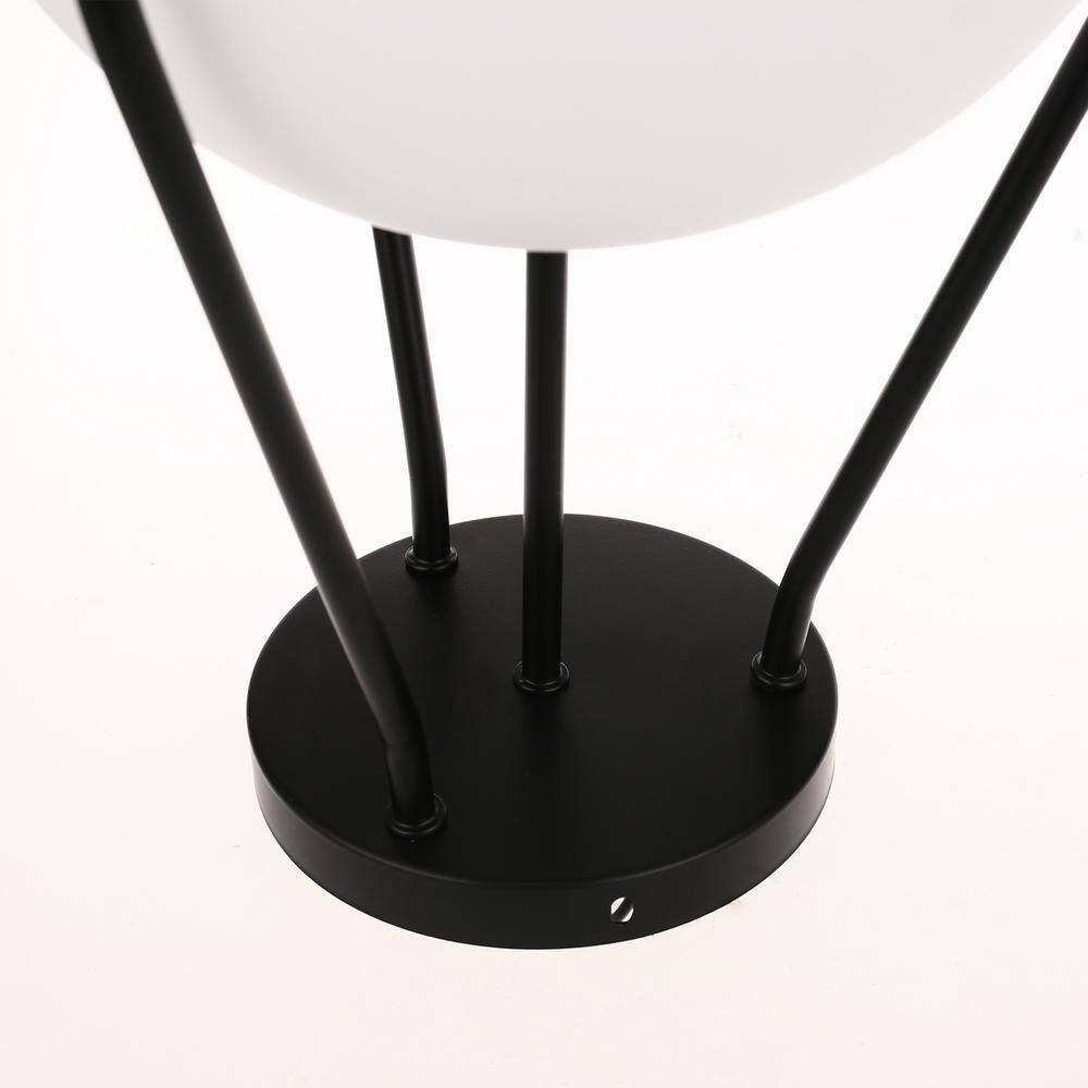 Black Metal Globe Ceiling Light with Frosted Glass Shade